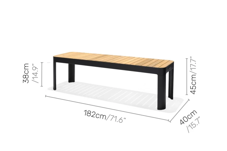 Portals Dark picnic bench 182cm