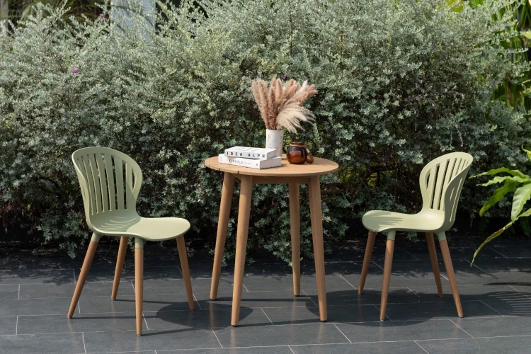 Nassau Side Chair 66cm Bistro Set Social Plastic Sage Green