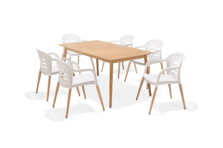 Plastic dining table set 6 seater hotsell